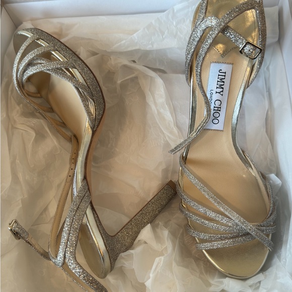 Jimmy Choo Gold Heels - Picture 2 of 3